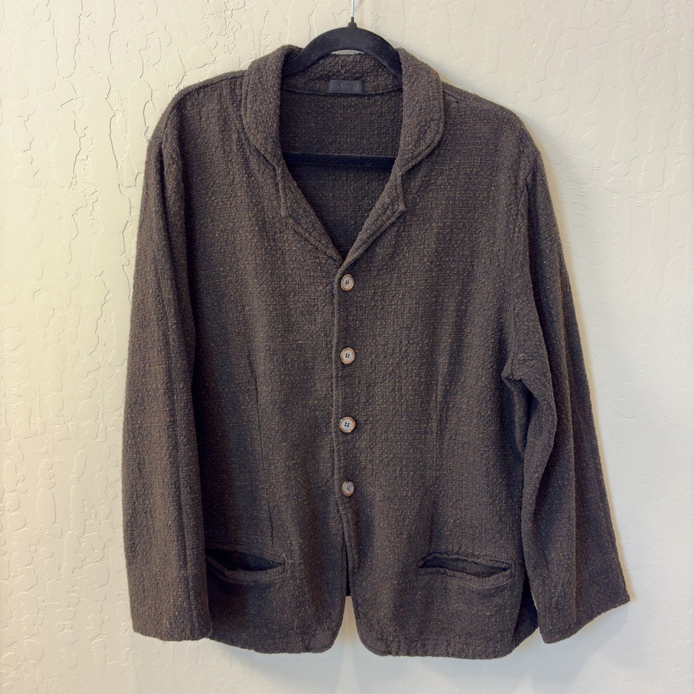 CP Shades‎ Brown Boucle Textured Knit Button Down Cardigan Jacket Women's Medium